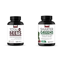 Force Factor Blood Pressure Support Grapeseed Nitrates Tablets and Smarter Greens Tablets with 25+ Superfoods - 120 Count