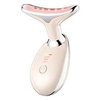 Neck Face Massager, Skin Care Facial Massage Device with Thermal, Triple Action Colour Modes for Skin Rejuvenation, Face Sculpting Tool for Double Chin (Pink)
