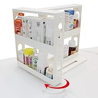 Medicine Cabinet Organizer 2-Tier Pull-and-Rotate Shelf Storage Rack Organizer for Holding Prescription Bottles, Cosmetics 11