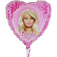 Toyland® 18 Inch Barbie Wearing Tiara Heart Shaped Character Foil Balloon - Kids Party Decorations