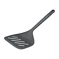 Zyliss E980235 XL Cooking Turner, Sustainable Wheatstraw/Nylon, XL Spatula for Cooking Omlette, Pancakes, Fish, Non Stick, Heat Resistant Silicone Head, Beluga Grey, 12.8