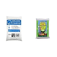 Ribbon Organics OMRI Certified Organic Compost Size: 7.9 Gallons, 32-35 Pound Bag and Wiggle Worm 100% Pure Organic Worm Castings - Organic Fertilizer