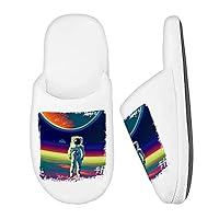 Psychedelic Astronaut Memory Foam Slippers - Colorful Space Deisgn Slippers - Space Slippers