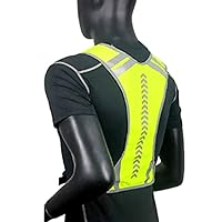 Reflective Vest for Running, Biking, Walking - High Visibility Safety Gear with 2 Lights - One Size Fits All