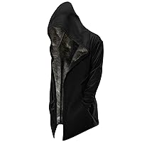 Hoodies Cloak for Mens Big Tall Casual Solid Hooded Cardigan Jacket Zipper Sherpa Fleece Lined Winter Warm Coats