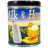 Milk & Honey Scented Tin Candle, Up to 100 Hours of Burn Time with Specialty Blended Soy & Paraffin Wax | Our Own Candle Company, 13 Ounce