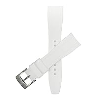 Bandini Silicone Watch Bands - Curved End - Soft Rubber Replacement Watch Straps - Waterproof - Stainless Steel Buckle - Many Colors - 18mm, 20mm, 22mm