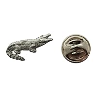 Alligator Mini Pin ~ Antiqued Pewter ~ Miniature Lapel Pin - Antiqued Pewter
