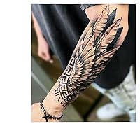 2 Pieces Of Angel Wings Juice Herbal Temporary Tattoo Fake Tattoo Stickers For Men And Women'S Arms Semi-Permanent Waterproof Flower Arm Lasting For Two Weeks