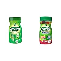 Daily Prebiotic Fiber Supplement Powder for Digestive Health & Prebiotic Fiber Supplement Gummies with Probiotics for Digestive Health, Assorted Fruit Flavors - 50 Count