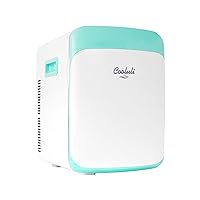Cooluli 15L Mini Fridge for Bedroom - Car, Office Desk & College Dorm Room - 12V Portable Cooler & Warmer for Food, Drinks, Skincare, Beauty, Makeup & Cosmetics - AC/DC Small Refrigerator (Turquoise)