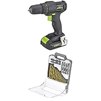 Genesis GLCD20CSE Special Edition 20V Lithium-Ion Cordless Drill/Driver and 19-Piece Universal Titanium-Coated Drill/Driver Bit Set
