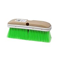 Nanoskin Premium 10-Inch Green Nylon Fountain Vehicle Wash Brush with Flagged-Tip Bristles, Flow-Thru Hole & Tempered Handle Hole, Car/Truck/RV Detailing | Cleaning Tool for Professional and Home Use