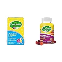 Culturelle Kids Complete Multivitamin + Probiotic Chewables, 50 Count & Daily Probiotic for Kids + Veggie Fiber Gummies, 60 Count