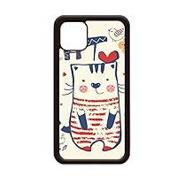 Cartoon Cute Cat Bird Flower Drawing for iPhone 11 Pro Max Cover for Apple Mobile Case Shell