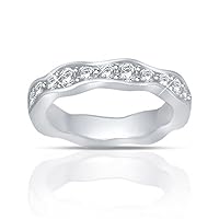 1.25 ct Round Cut Diamond Eternity Wedding Band Ring in Platinum
