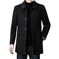 Men's Winter Double-Sided Cashmere Coat Mid-Length Single-Breasted Solid Color Lapel Jacket