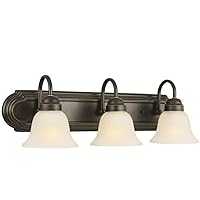 Design House 506618 Allante Vanity Light Dimmable with Frosted Glass for Above Bathroom Mirror, 3, Oil Rubbed Bronze