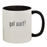 got wart? - 11oz Ceramic Colored Handle and Inside Coffee Mug Cup, Black