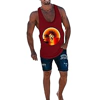 Men's Summer Hawaii Beach Print Tank Tops Casual Outdoor Sleeveless T Shirt Lightweight Breathable Soft Shirts
