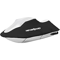 NEVERLAND Jet Ski Cover 3 Seats Heavy Duty Waterproof 210D with 2 Air Vent Marine Grade UV Resistant Compatible with Yamaha Sea-Doo Kawasaki Lengths 120'' to 135