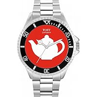 White Teapot Mens Wrist Watch 42mm Case Custom Design