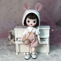 16cm Mini BJD Dolls, 1/8 Ball Jointed Girl Doll, with Fashion Clothes Full Set Outfits Shoes Wigs Face Makeup, Xmas Gifts for Girls (31#)