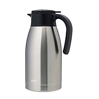 GiNT 64Oz Thermal Coffee Carafe, Insulated Stainless Steel Coffee Carafes for Keeping Hot/Double Walled Vacuum Thermos (Silver, 1.9L)