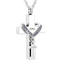 Cross Urn Necklaces for Ashes Grandma Cremation Keepsake Memorial Pendant Necklace