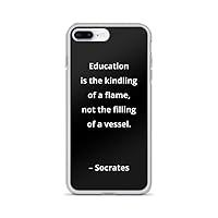 Education is The kindling of a Flame, not The Filling of a Vessel. – Socrates. Wear Your Philosophy. by Ruth's prints. Black iPhone Case iPhone 7 Plus / 8 Plus