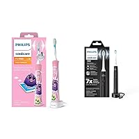 for Kids 3+ Bluetooth Connected Rechargeable Electric Power Toothbrush & 4100 Power Toothbrush, Rechargeable Electric Toothbrush with Pressure Sensor, Black