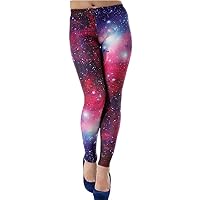 Galaxy Printed Leggings for Women Ankle Elastic Tights Legging Pants S-4XL