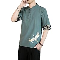 Chinese-Style Summer Casual Retro T-Shirt Youth Hanfu Shirt for Men