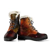 Space Dusk Vegan Leather Boots with Faux Fur Lining