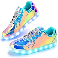 Padgene Women's Men's LED Lights Up Shoes Unisex Luminous Flashing Trainers USB Charging Lace Up Couples Dancing Shoes