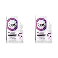 Blink-N-Clean Lens Drops, Rewetting Drops for Contact Lenses, Instant Dry Lens Moisturizing, for Soft & RGP Lenses, 0.5 fl oz (Pack of 2)