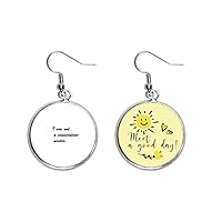 I Am Not A Consecutive Writer Quotes Ear Drop Sun Flower Earring Jewelry Fashion