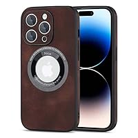 Vintage PU Magnetic Charge Case for iPhone 14 13 12 11 Pro Max Plus Hole Leather PC Shockproof Business Cover,PC7891T2,for iPhone 13Pro Max