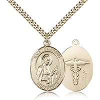 St. Camillus Of Lellis / Nurse Medals - Gold Plated St. Camillus of Lellis Pendant Including 24 Inch Necklace