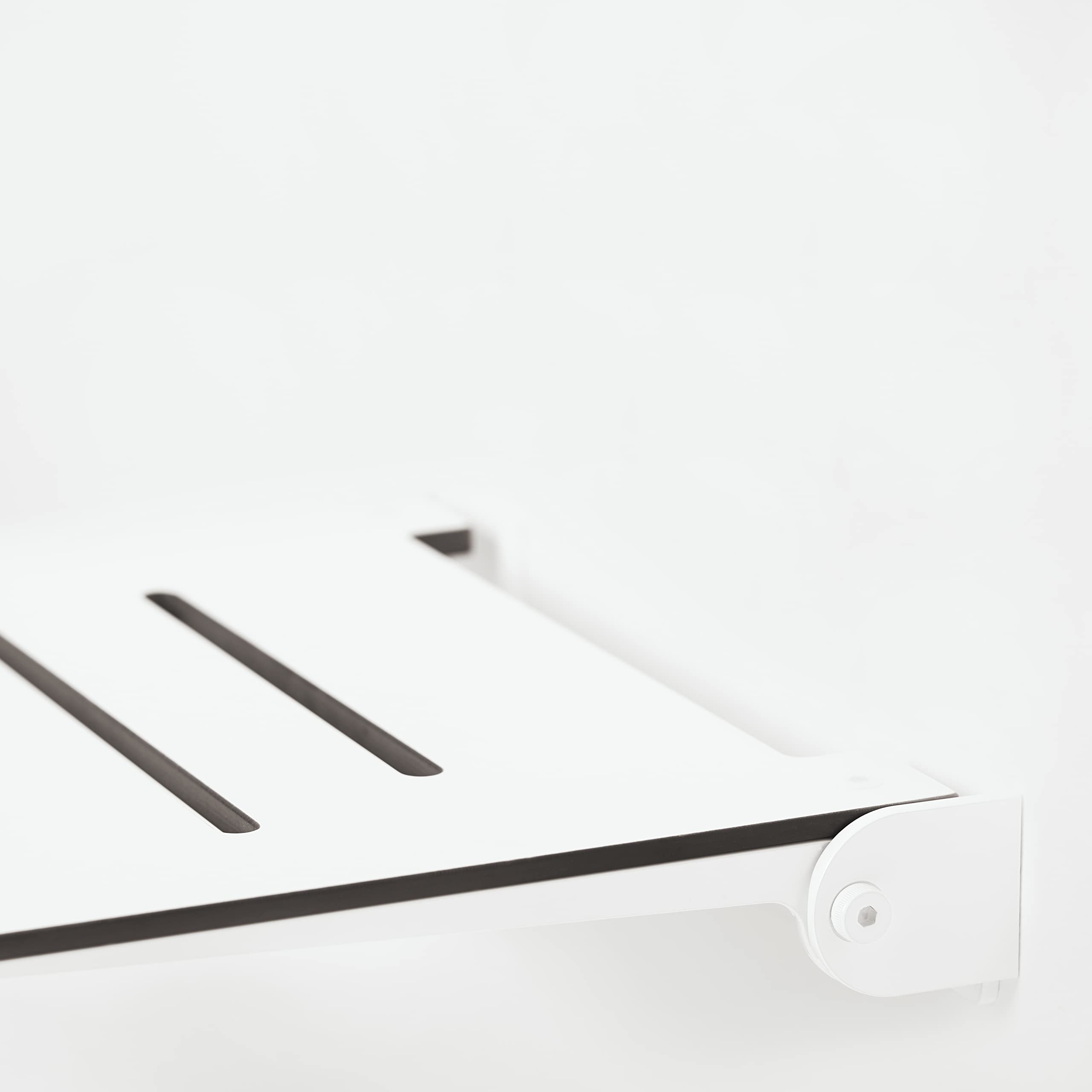 Seachrome Slimline Wall Mounted Folding Shower, White Seat with White Frame