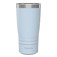 Tervis Traveler Powder Coated Stainless Steel Triple Walled Insulated Tumbler Travel Cup Keeps Drinks Cold & Hot, 20oz, Blue Moon