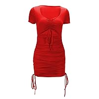 XJYIOEWT Female Dresses,Sexy V Neck Dress Simple and Delicate Design Jag Dress Pants for Women