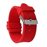 Elite Plain Silicone Watch Band for Men Women - Choose Strap Color and Size (Stainless Steel Buckle) - 20mm and 22mm Watch Straps