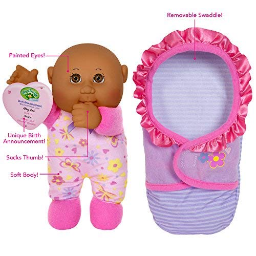 Cabbage Patch Kids Official, Newborn Baby African American Girl Doll - Comes with Swaddle Blanket and Unique Adoption Birth Announcement