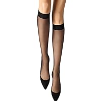 Wolford Individual 10 Denier Knee-Highs Transparent For Women Sheer With Exceptional Smooth Soft Stretchable Comfort Band.