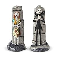 Enesco Disney Ceramics Nightmare Before Christmas Jack and Sally Salt and Pepper Shakers, 3.85 Inch, Multicolor