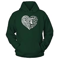FanPrint Michigan State Spartans - Love My Team - Heart - Floral Pattern Gift T-Shirt