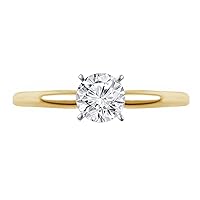 La4ve Diamonds 1/2 Carat Diamond, Prong Set 14K Solid Gold Round Cut Solitaire Wedding Engagement Promise Ring (H-I, I3) Real Diamond Jewelry For Women | Gift Box Included (White & Yellow Gold)