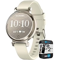 Garmin 010-02839-00 Lily 2 Smartwatch Cream Gold with Coconut Silicone Band Bundle with 2 YR CPS Enhanced Protection Pack