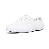 Keds Women's Champion Lace Up Sneaker, White Leather, 6 Wide